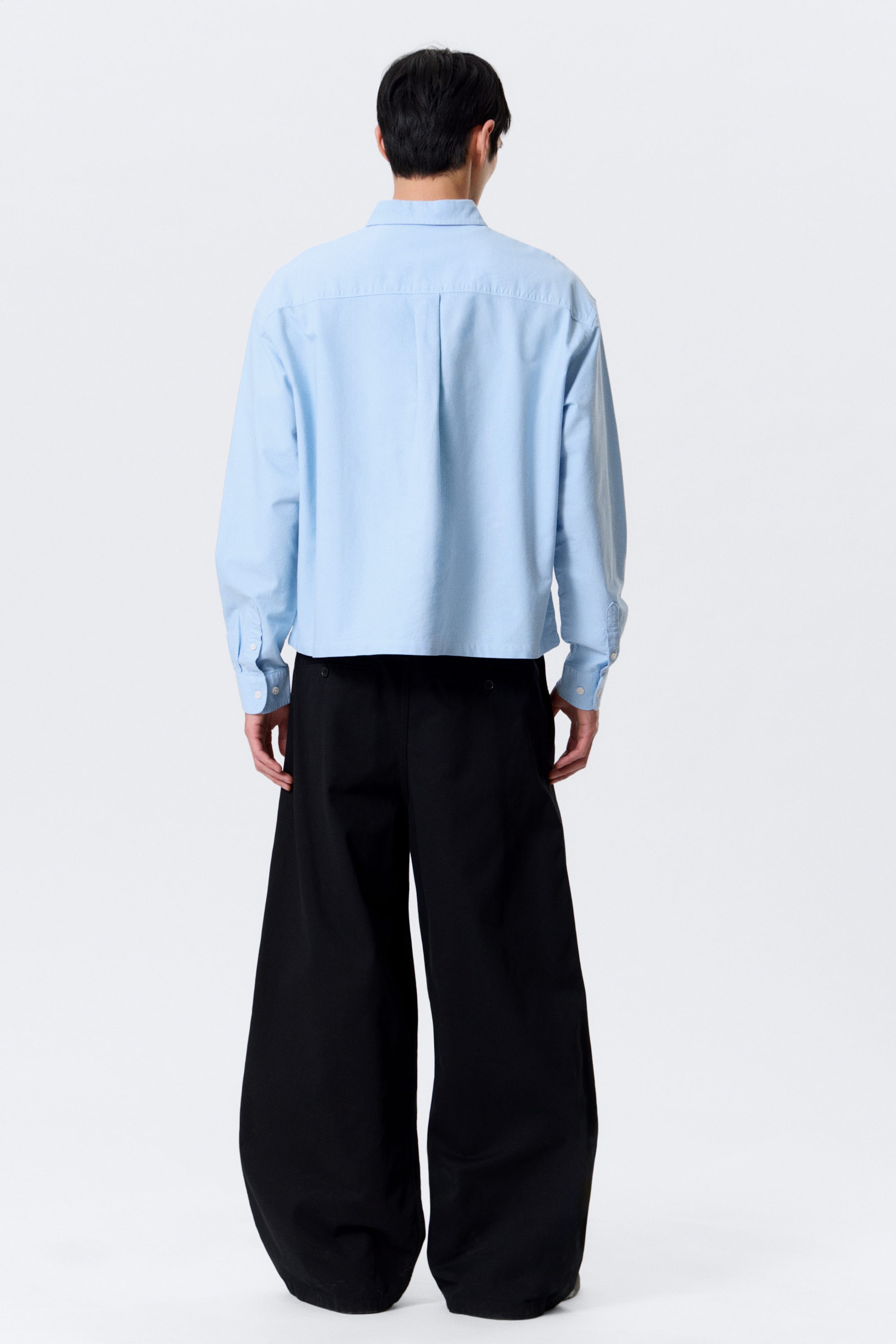 Hellblau - Kastiges Oxfordhemd mit langen Ärmeln - 3