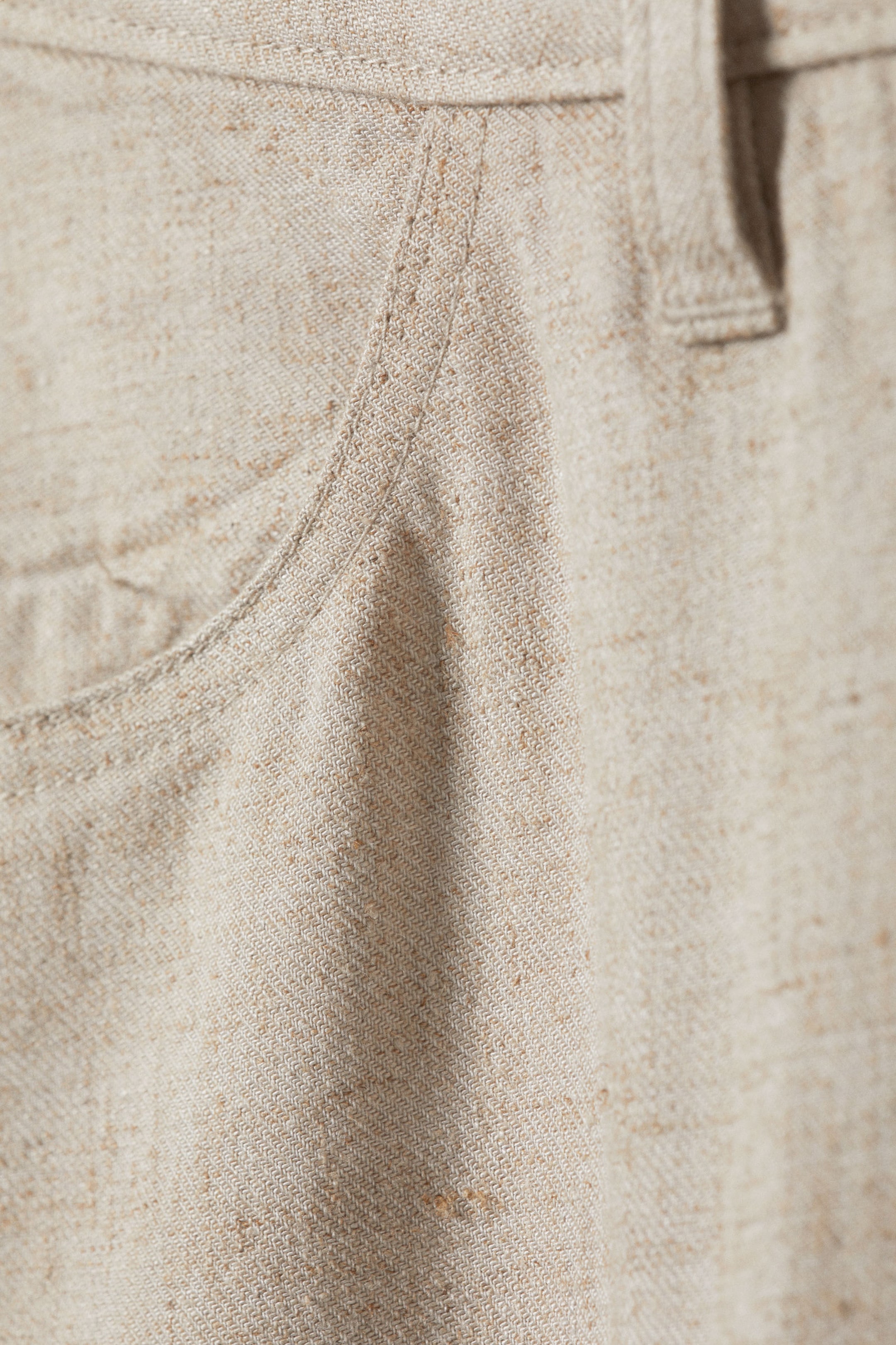 Ecru - Hose aus Leinenmischung mit normaler Passform - 2