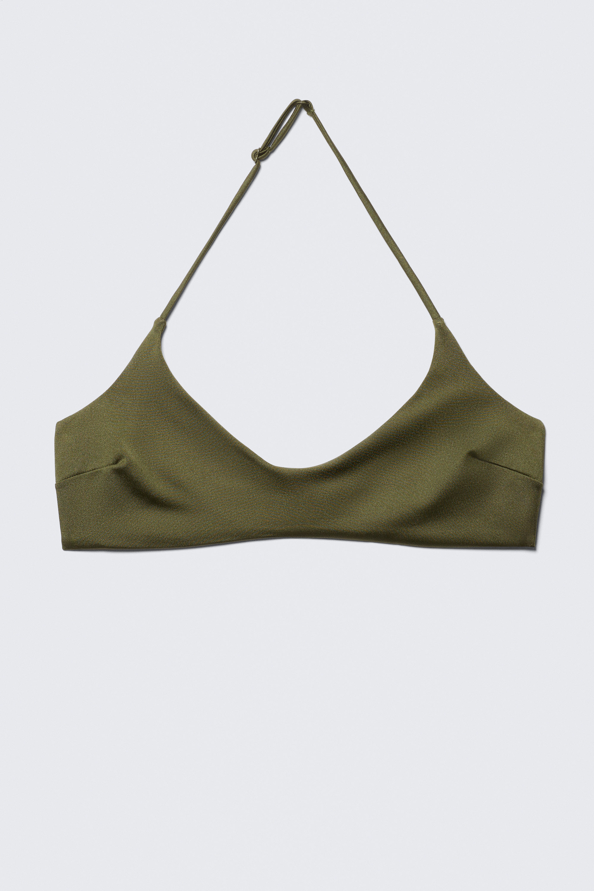 Dark Green - Minimal Halter Bikini Top - 1