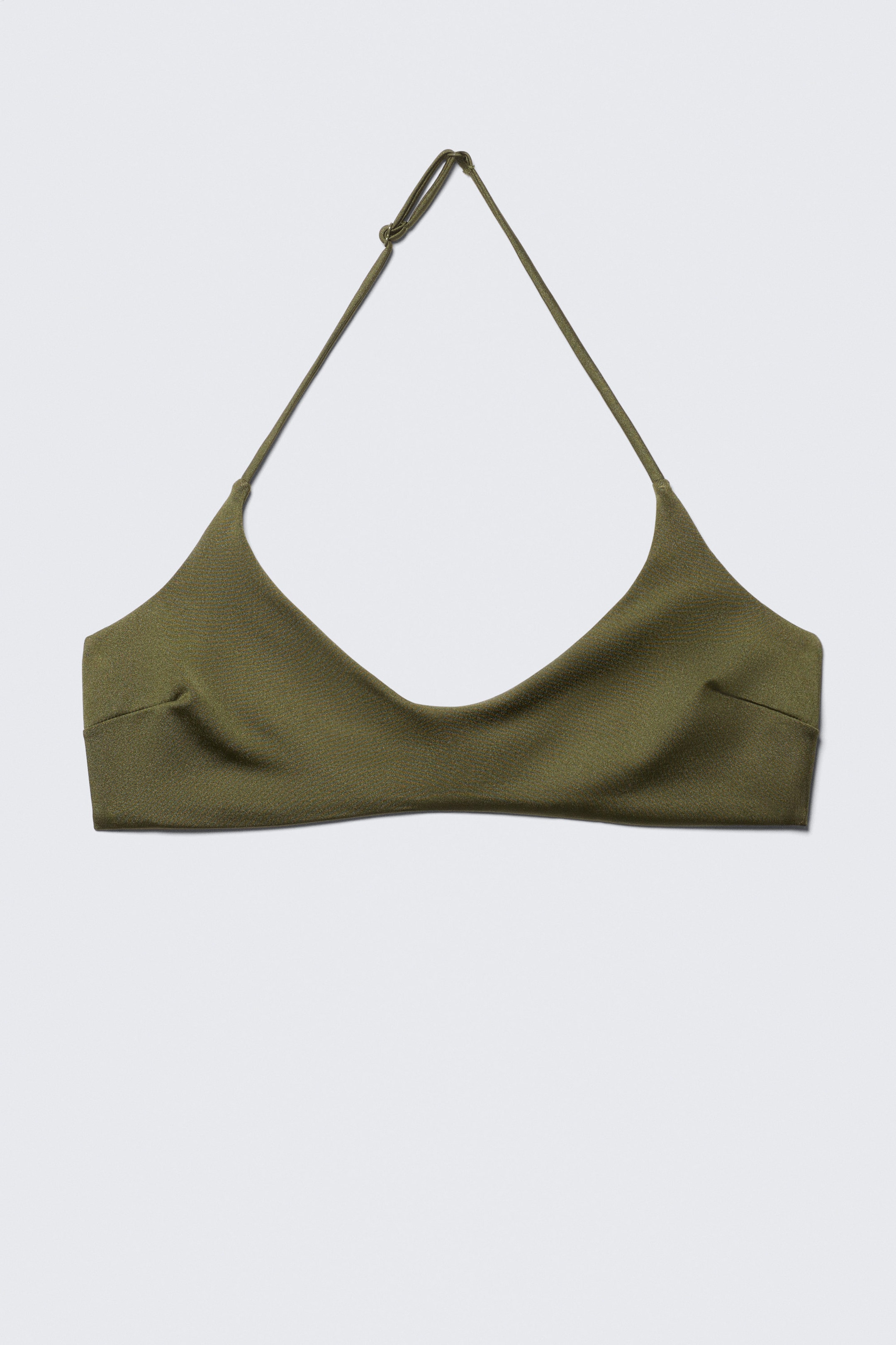 Dark Green - Minimal Halter Bikini Top - 3