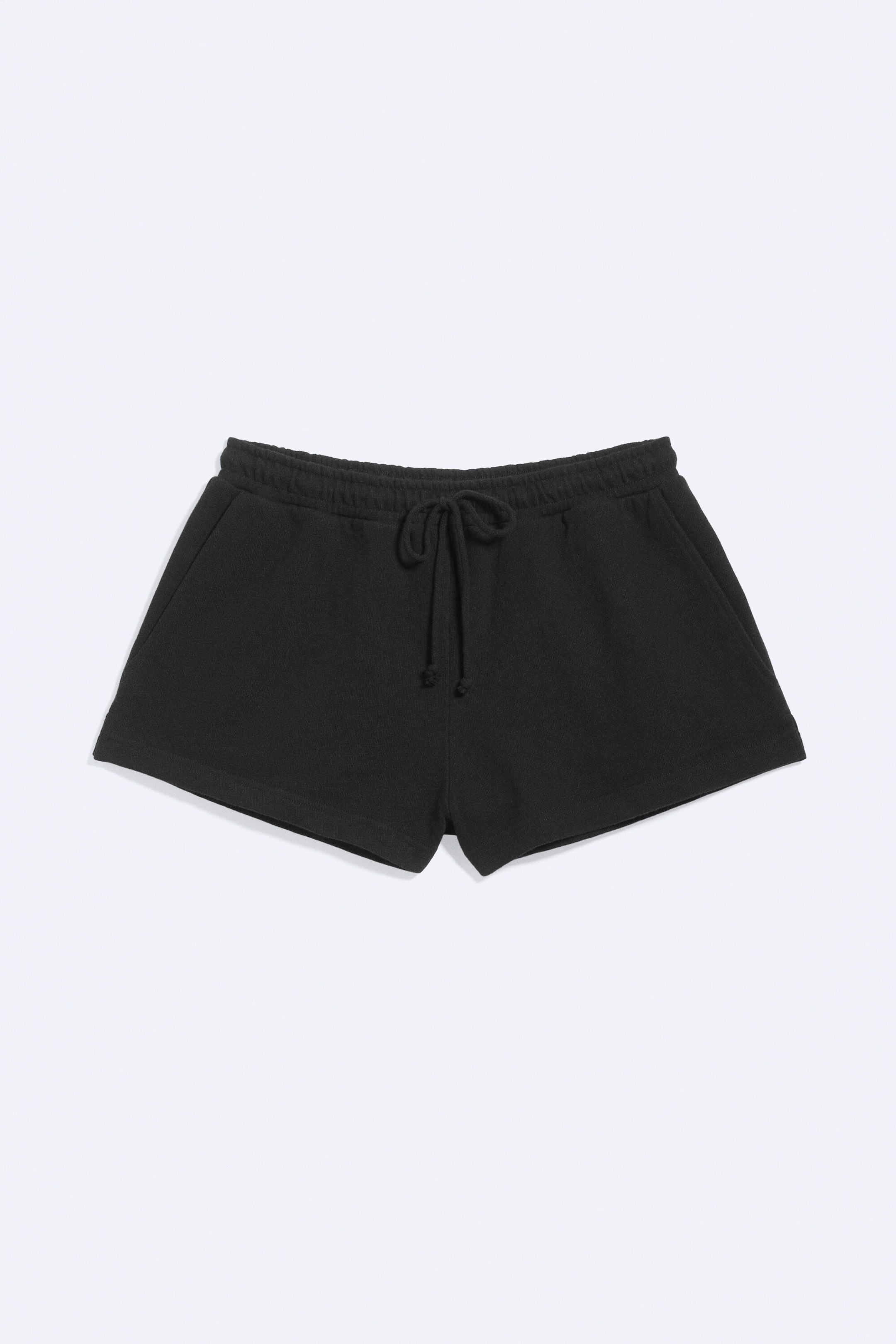 Schwarz - Frottee-Shorts mit normaler Passform - 3