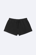 Schwarz - Frottee-Shorts mit normaler Passform - 3