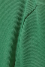 Vert émeraude - Tee-shirt côtelé près du corps - 1