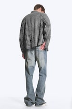 Checked Black/Grey - Structured Long-Sleeved Buttoned Shirt - 3