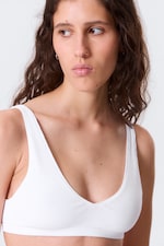 White - Plunge Rib Soft Bra - 0