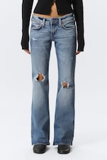 Blue Horses - Bleu moyen - Jean skinny taille basse délavé et déchiré - 3