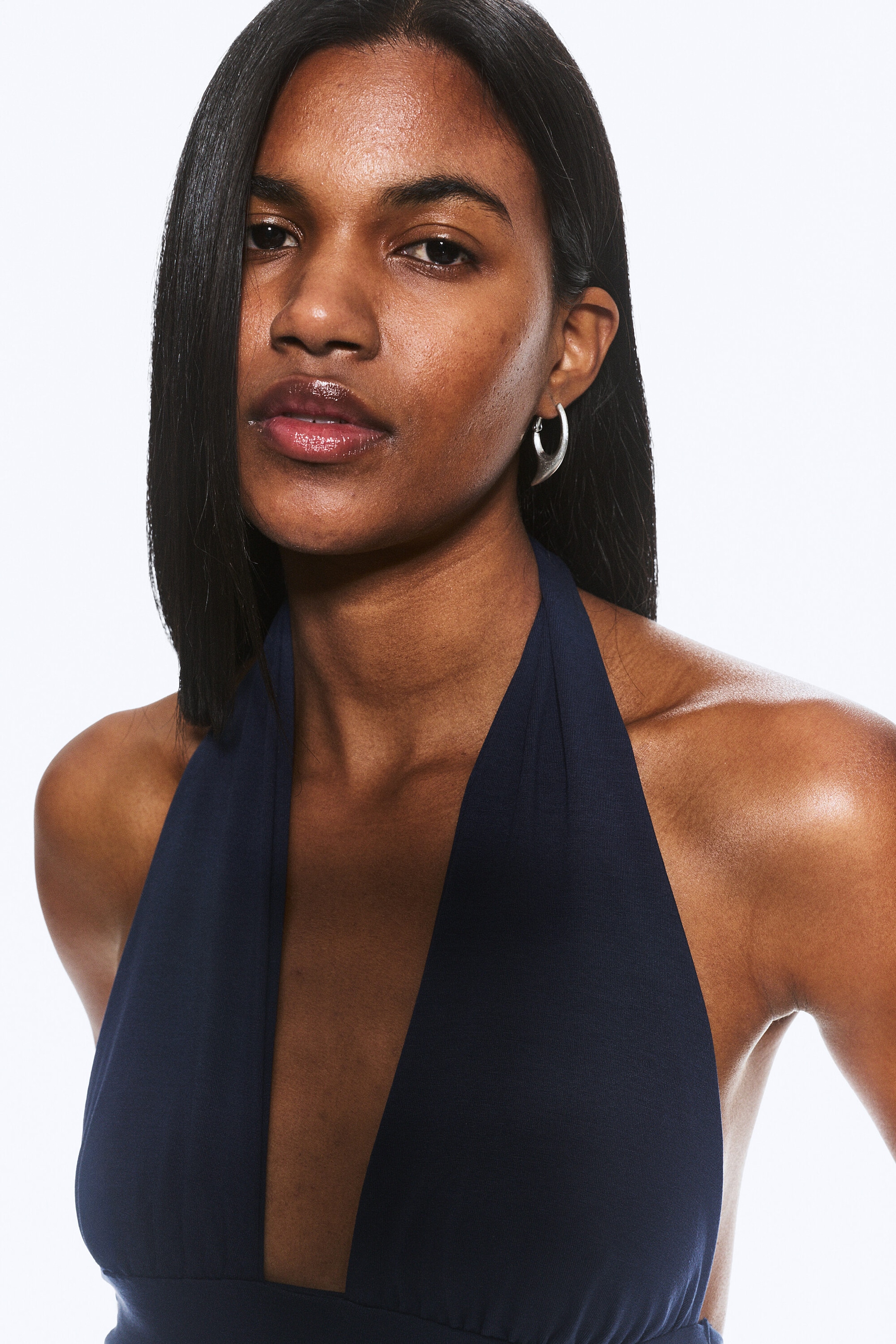 Dunkelblau - Tief sitzendes Neckholder-Top - 2