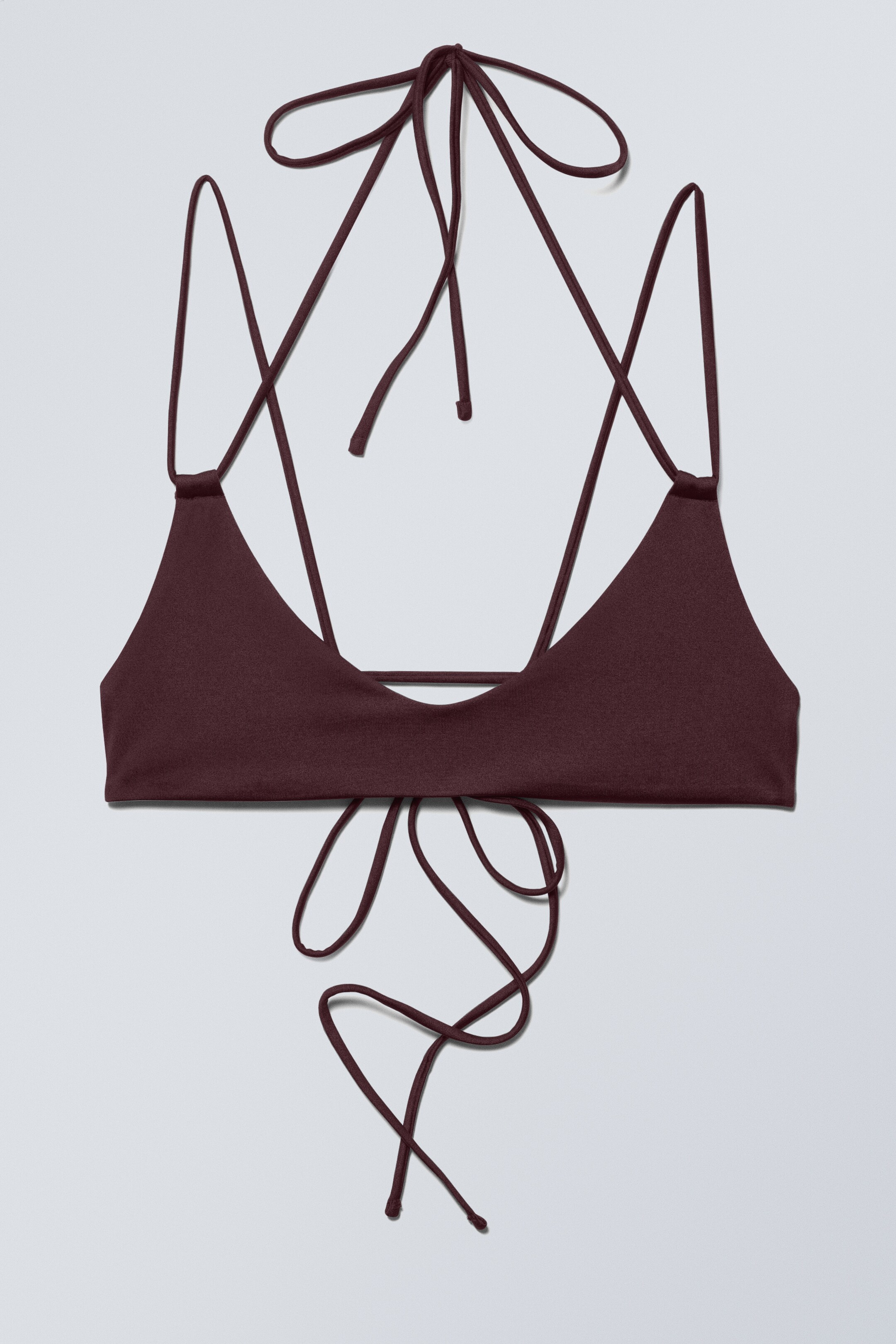 Visa större bild: Strappy bikinitopp - Mörkröd - DAM | H&M FI 1