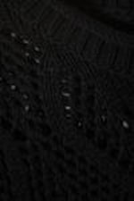 Black - Crochet Long Sleeve Sweater - 2