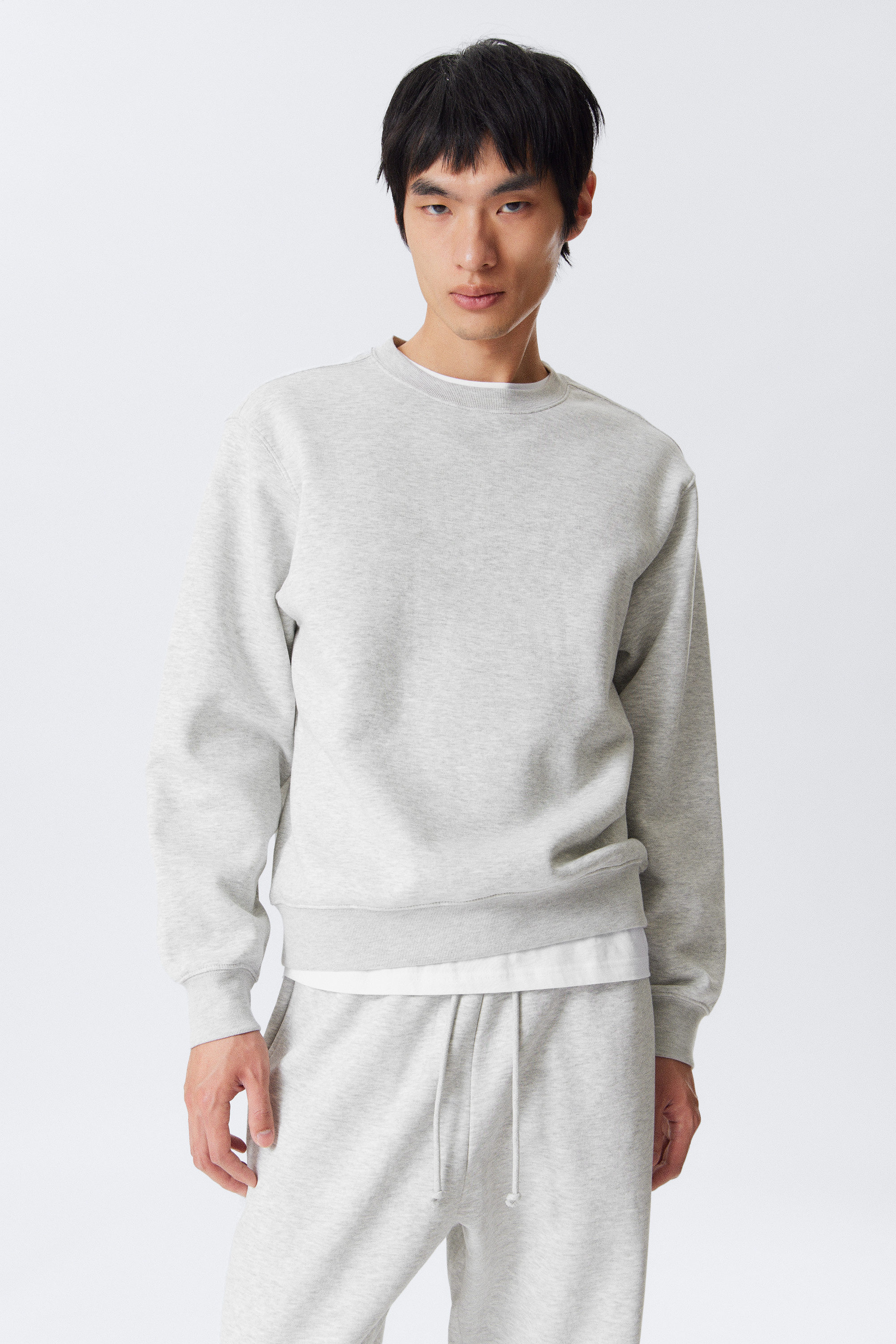 Grau meliert - Klassisches Sweatshirt - 1