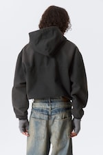 Verwaschenes Schwarz - Lässige Bomberjacke mit Kapuze - 3