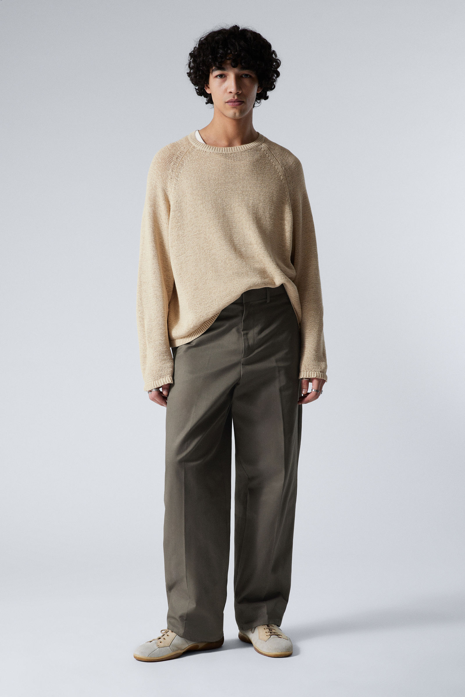 astro loose baggy 2-tone corduroy trousers - Two-toned Dark