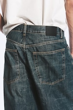 Marina Blue - Dark Blue - Astro Mid Rise Loose Baggy Unisex Jeans - 4