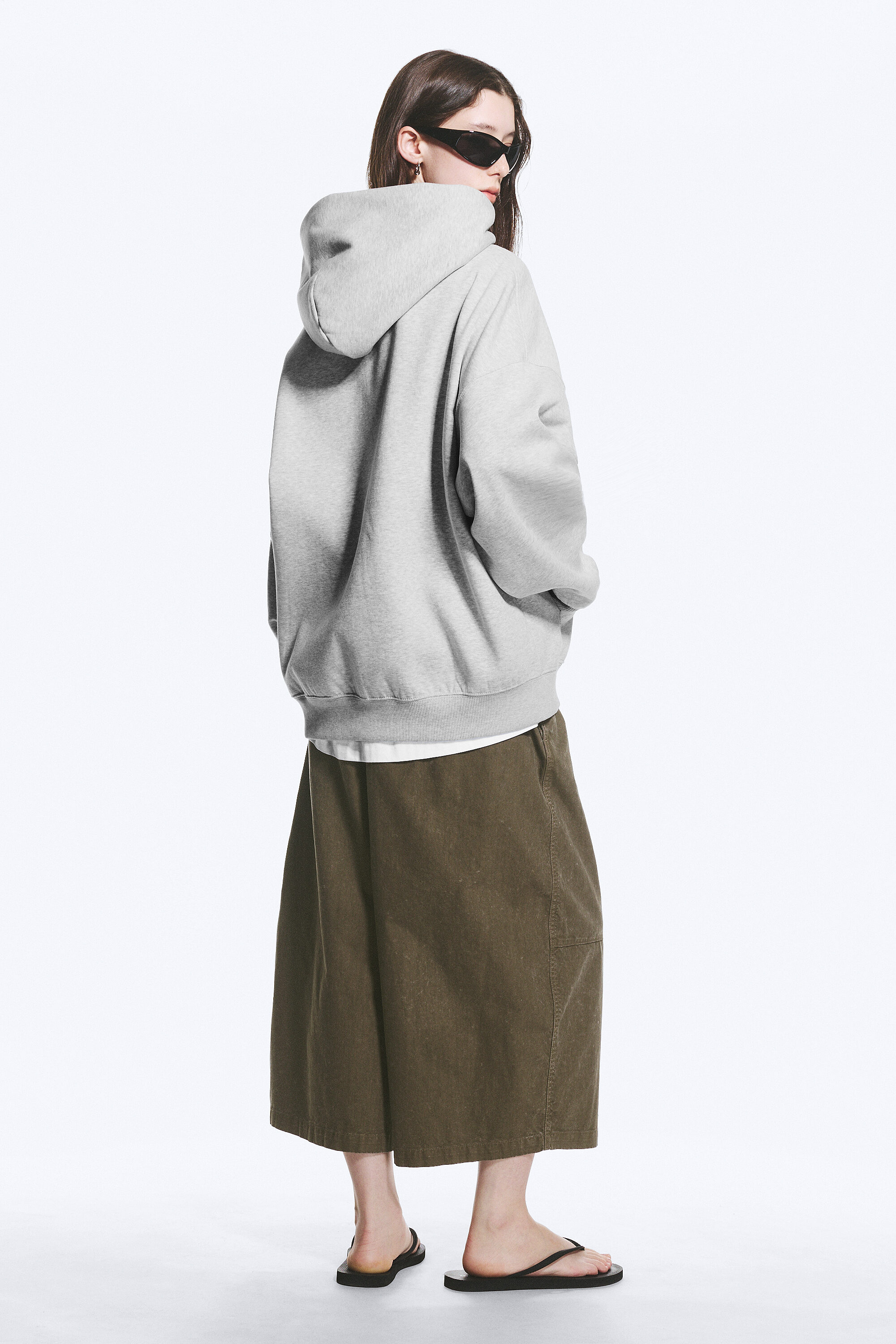 oversized heavyweight hoodie - Light Grey Melange | Weekday EU