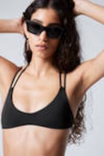 Black - Strappy Bikini Top - 1