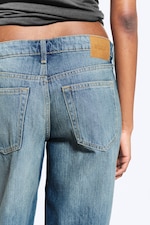 Saddle Blue - Mittelblau - Ample Low Waist Loose Wide Jeans - 4