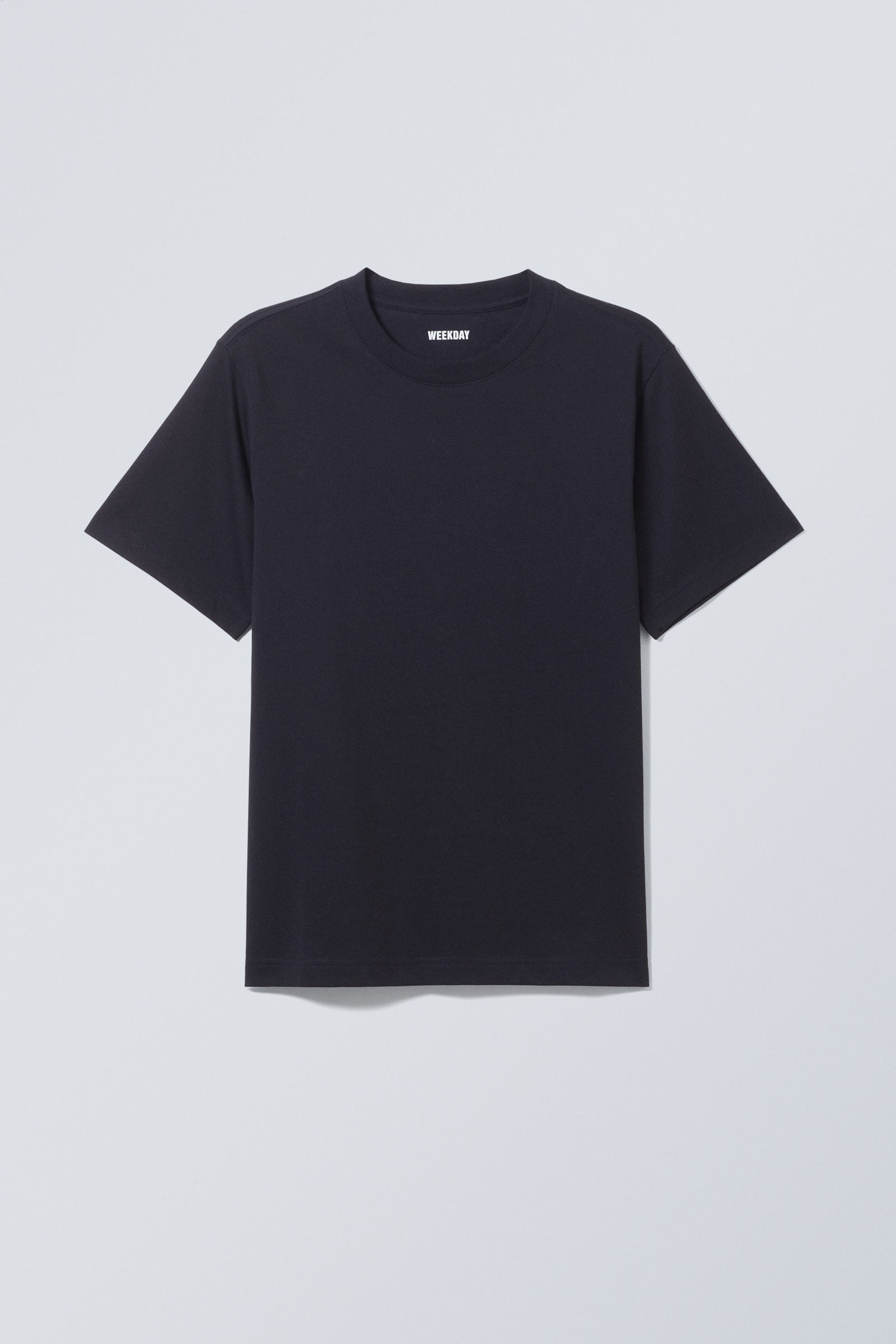 Dark Navy Blue - Short Boxy Heavyweight T-shirt - 1