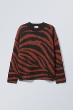 Gebranntes Umbra - Oversized-Jacquard-Pullover Teo - 0