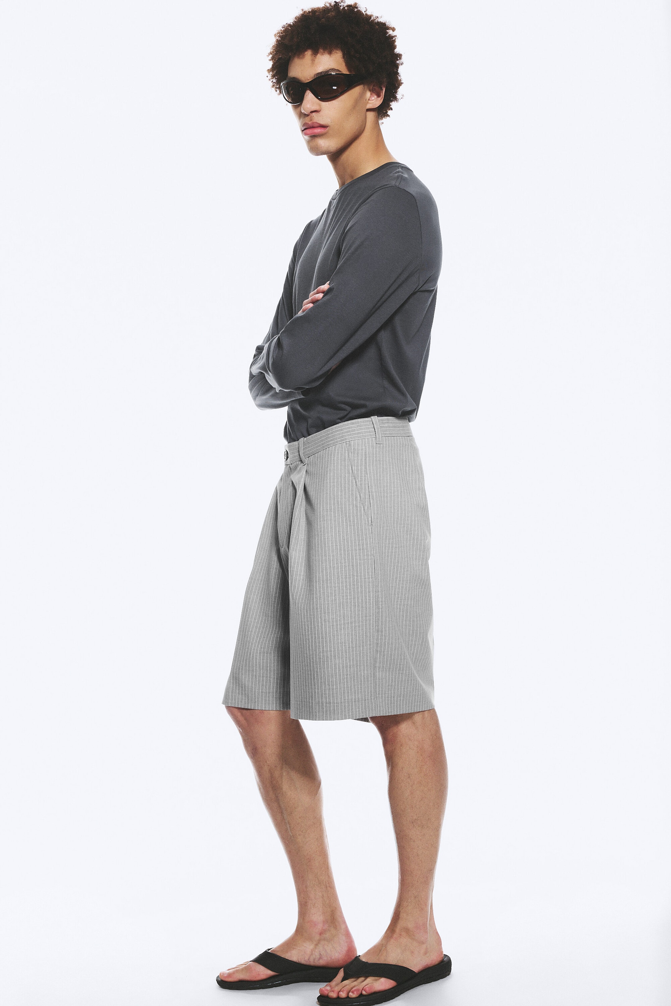 Light Dusty Grey - Uno Loose Suit Shorts - 2