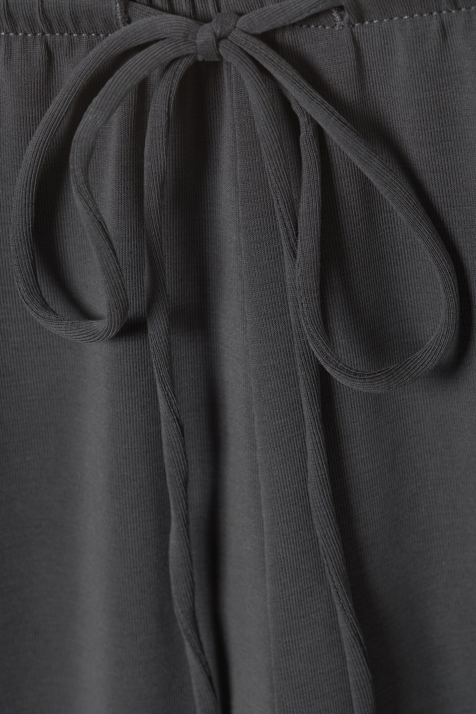 Soft Drawstring Wide-Leg Trousers - Dark Grey - 2