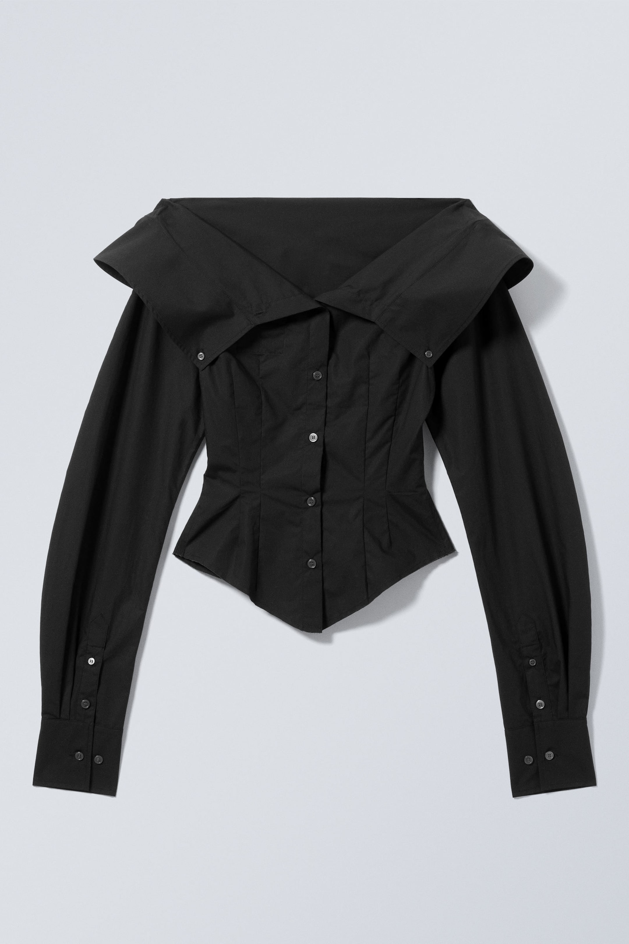 Black - Back-to-front Sculptural Shirt - 5