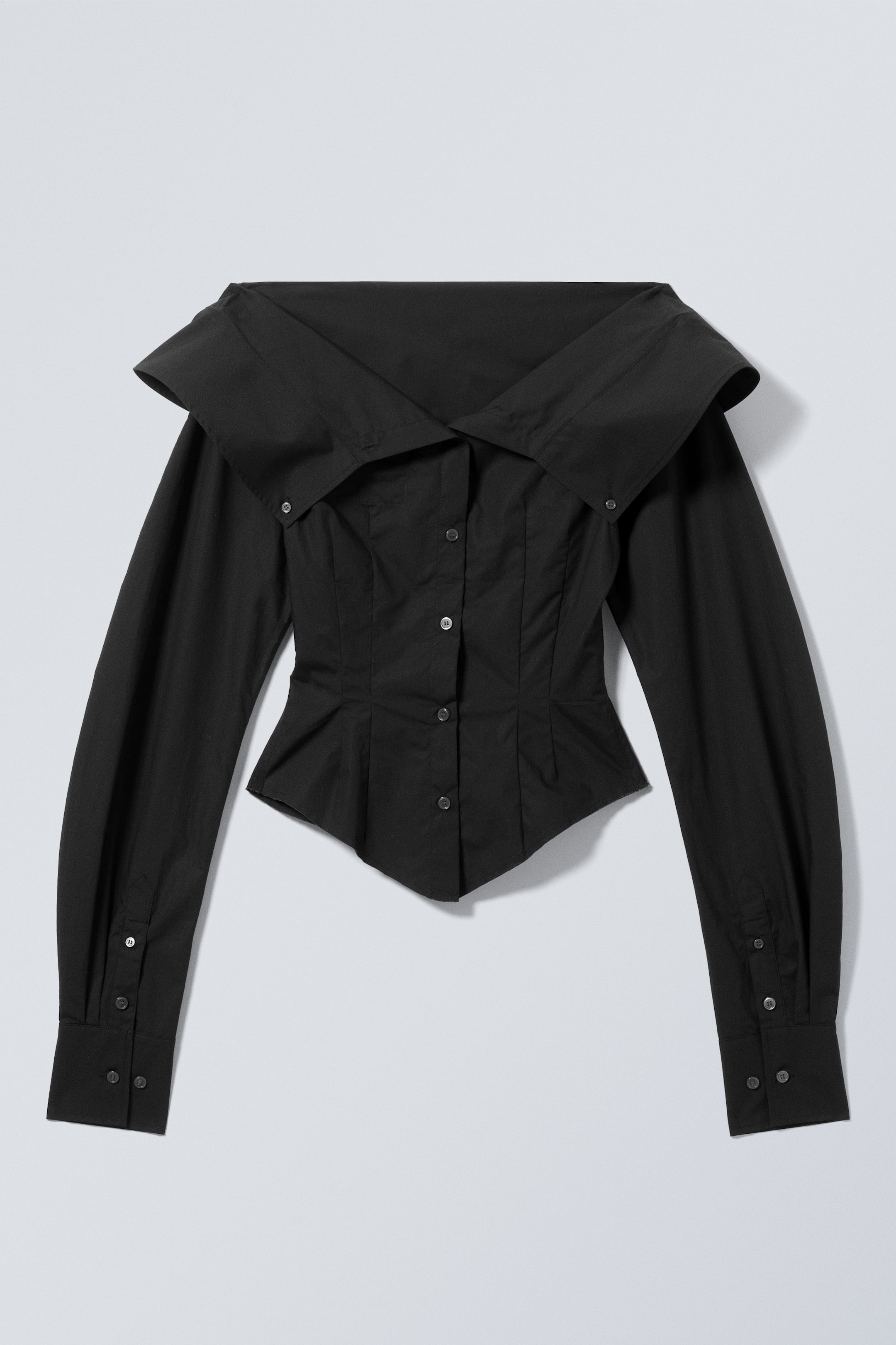 Black - Back-to-front Sculptural Shirt - 2