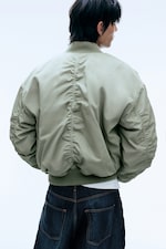Dusty Khaki Green - Relaxed bomber jacket - 3