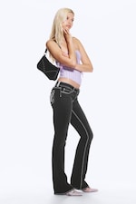 Polly Black Print - Black - Fancy Booty Bei Low Rise Skinny Bootcut Jeans - 2