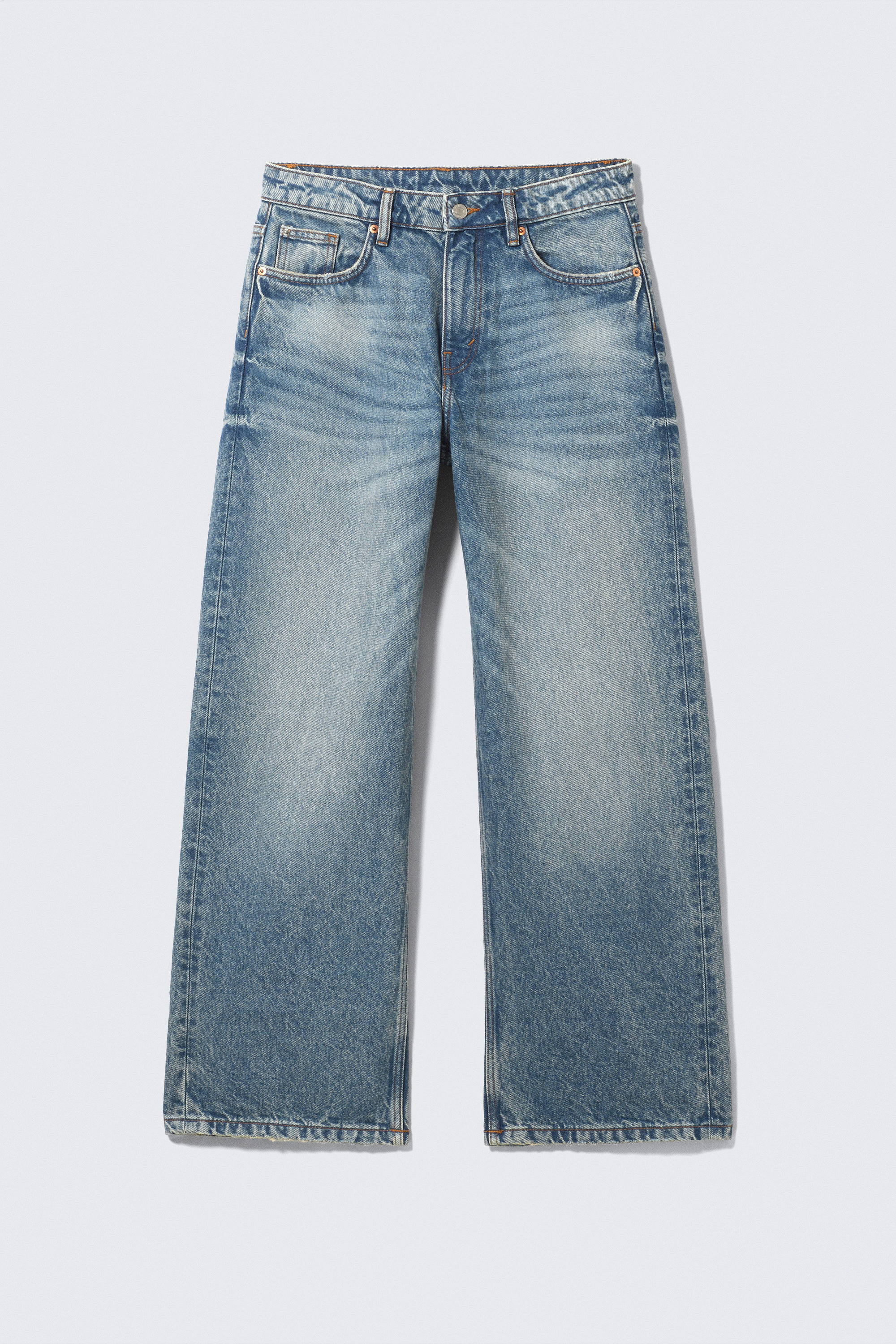 Mountain Blue - Medium Blue - Missy Low Rise Loose Straight Leg Jeans - 1