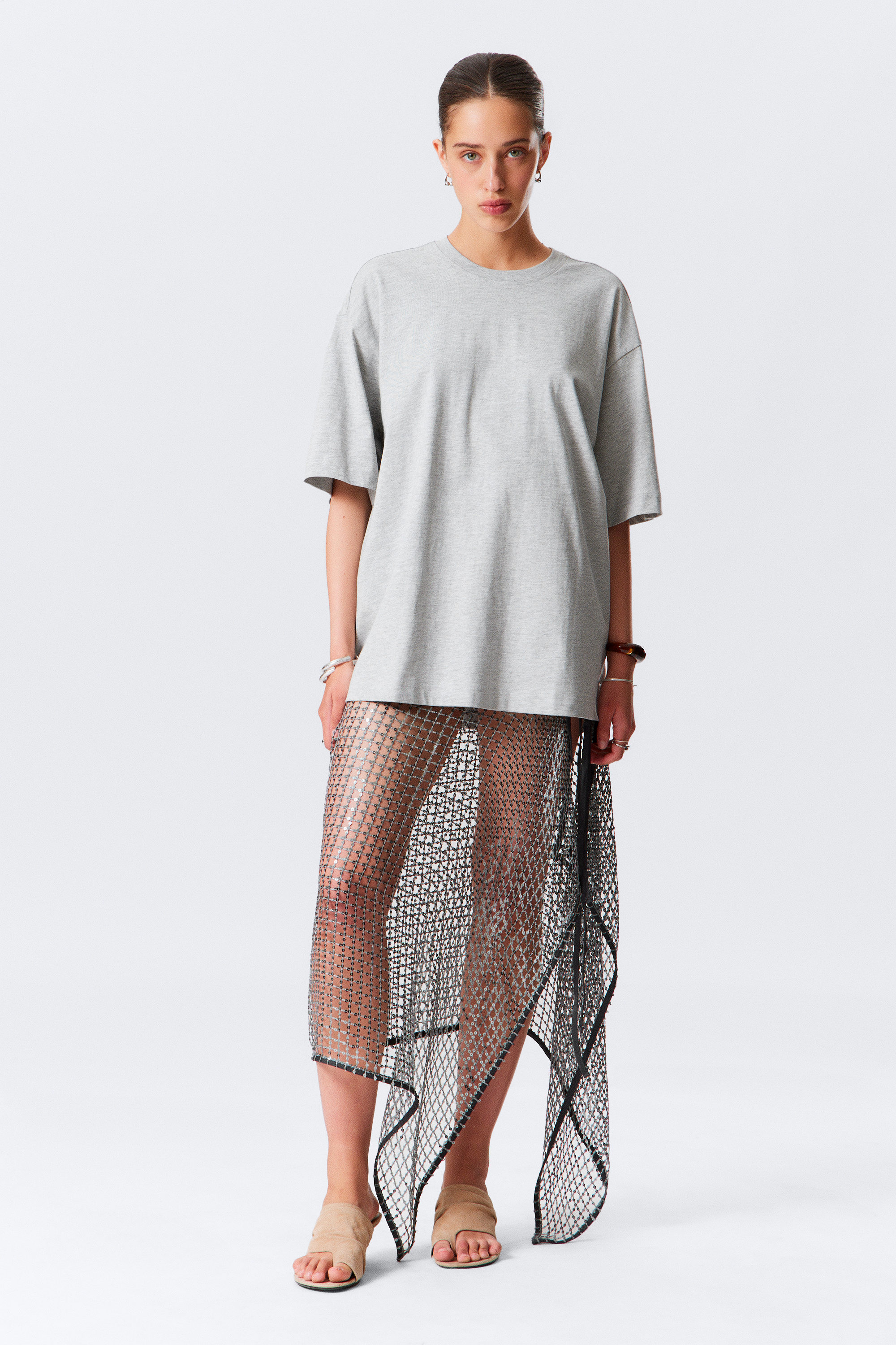 Grey Melange - Oversized T-shirt - 2