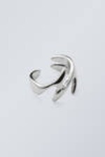 Zilverkleurig - Open zigzag ring - 0