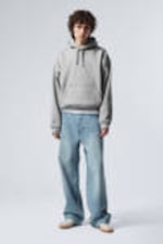 Grey Melange - Boxy Heavyweight Hoodie - 1