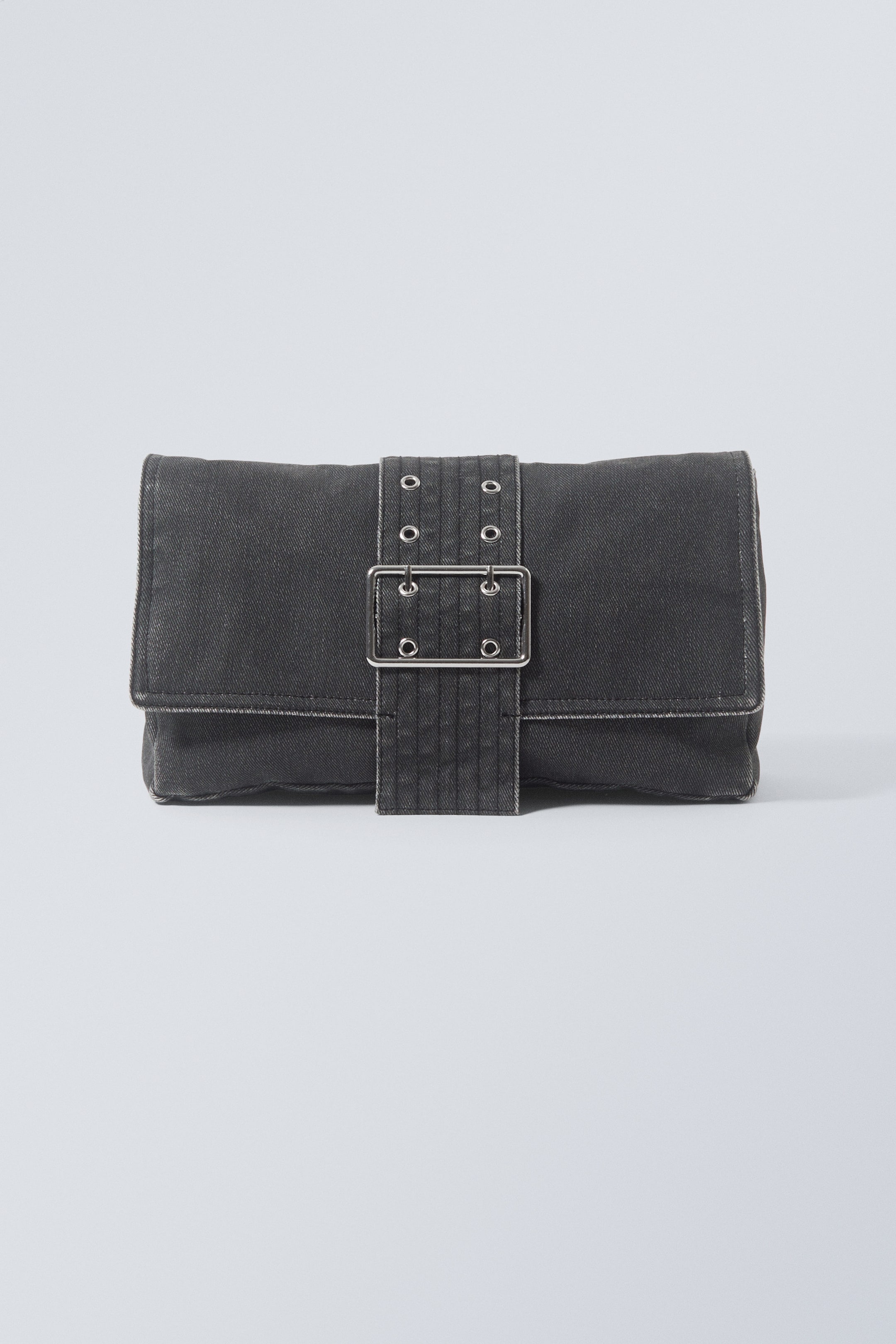 Black - Kylie Denim Shoulder Bag - 0