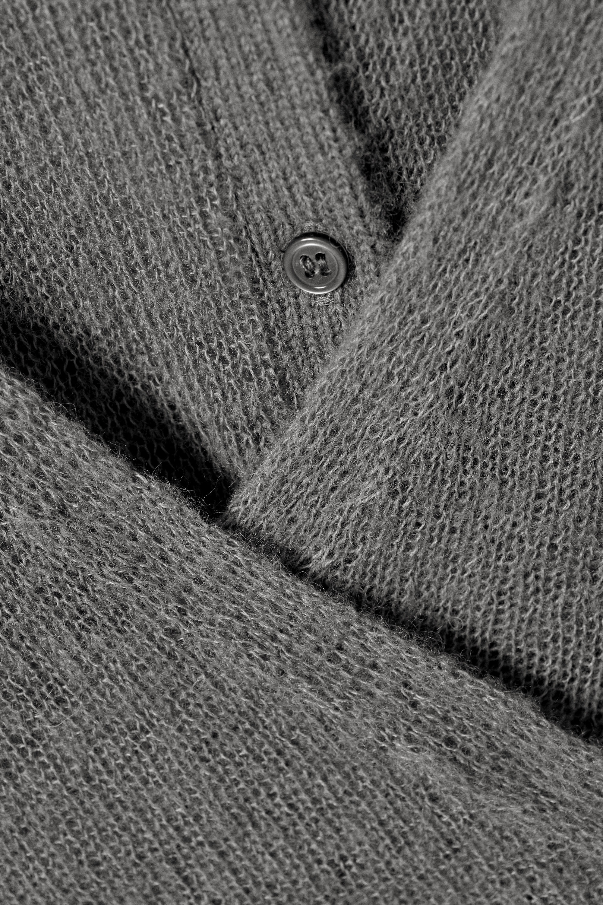 Grå - Omlott cardigan i ullmix med knappar - 2