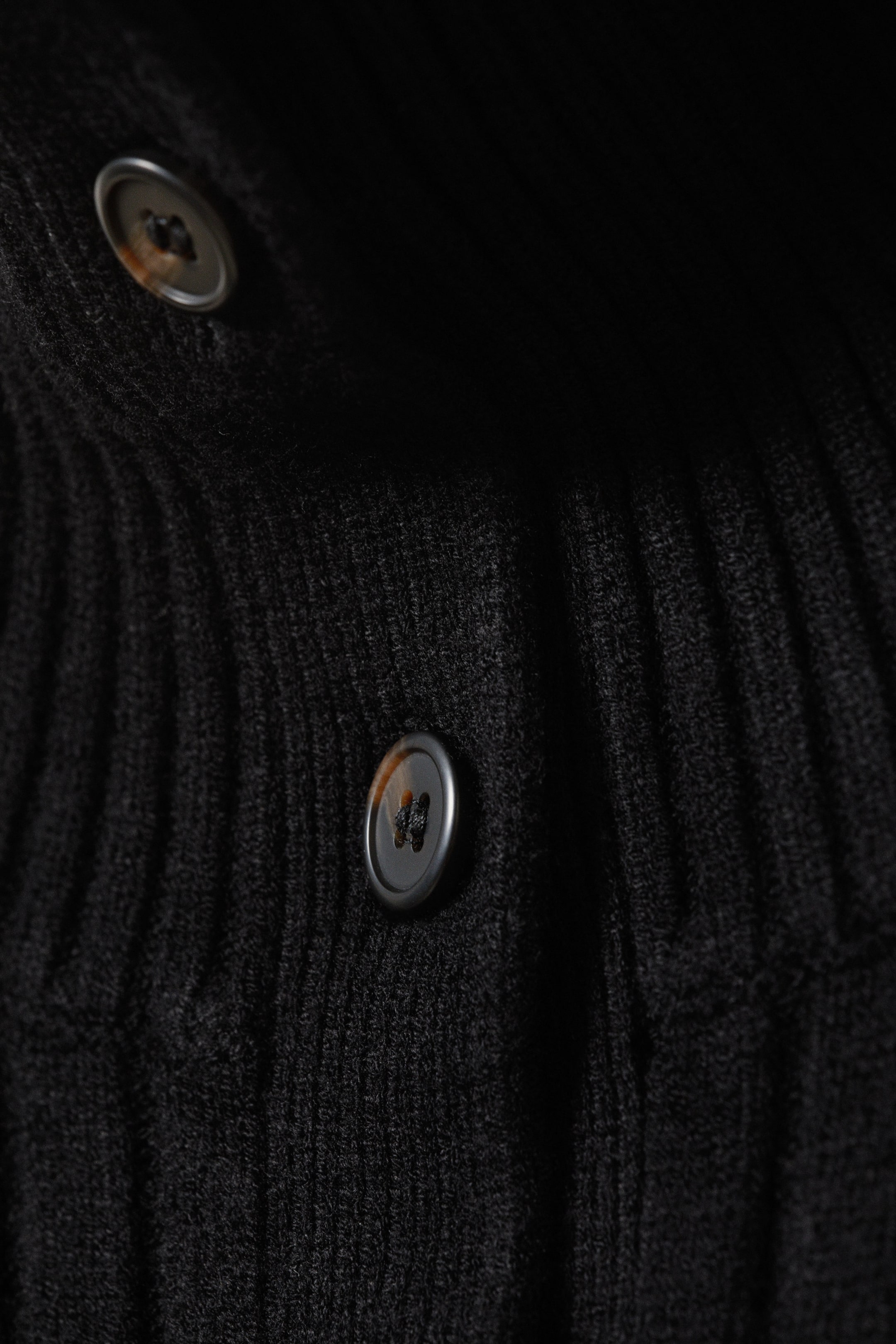 Black - Slim Knitted Turtleneck Cardigan - 2