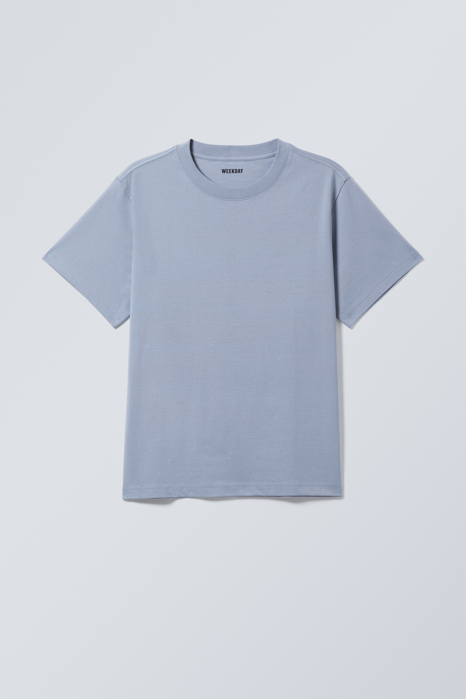 Kurzes, schweres Boxy-T-Shirt - Helles Taubenblau/Dunkelbraun/Schwarz/Weiß/Hellgrau/Dunkles Marineblau - 2