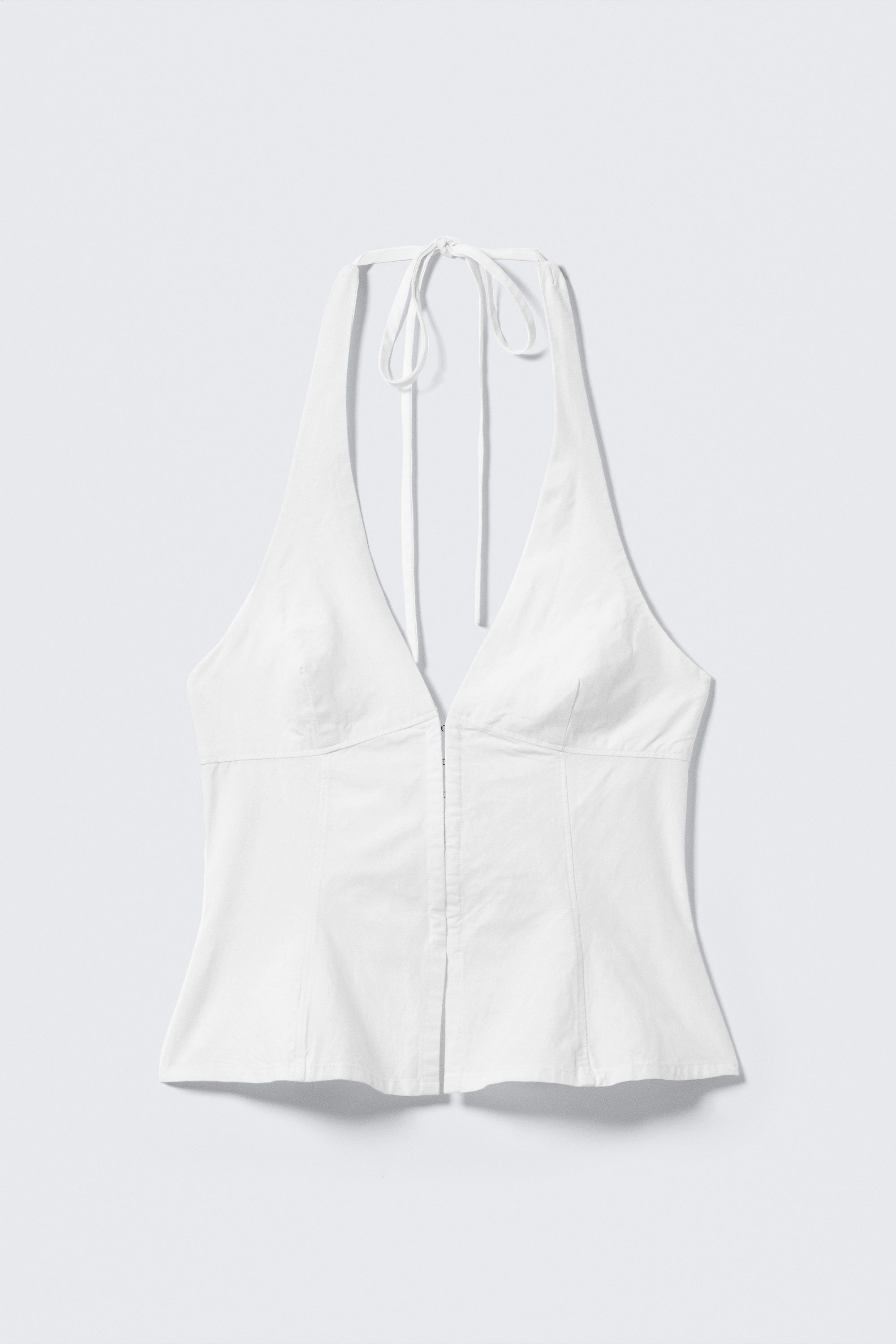 tie-back hook-and-eye halterneck top - White | Weekday DK