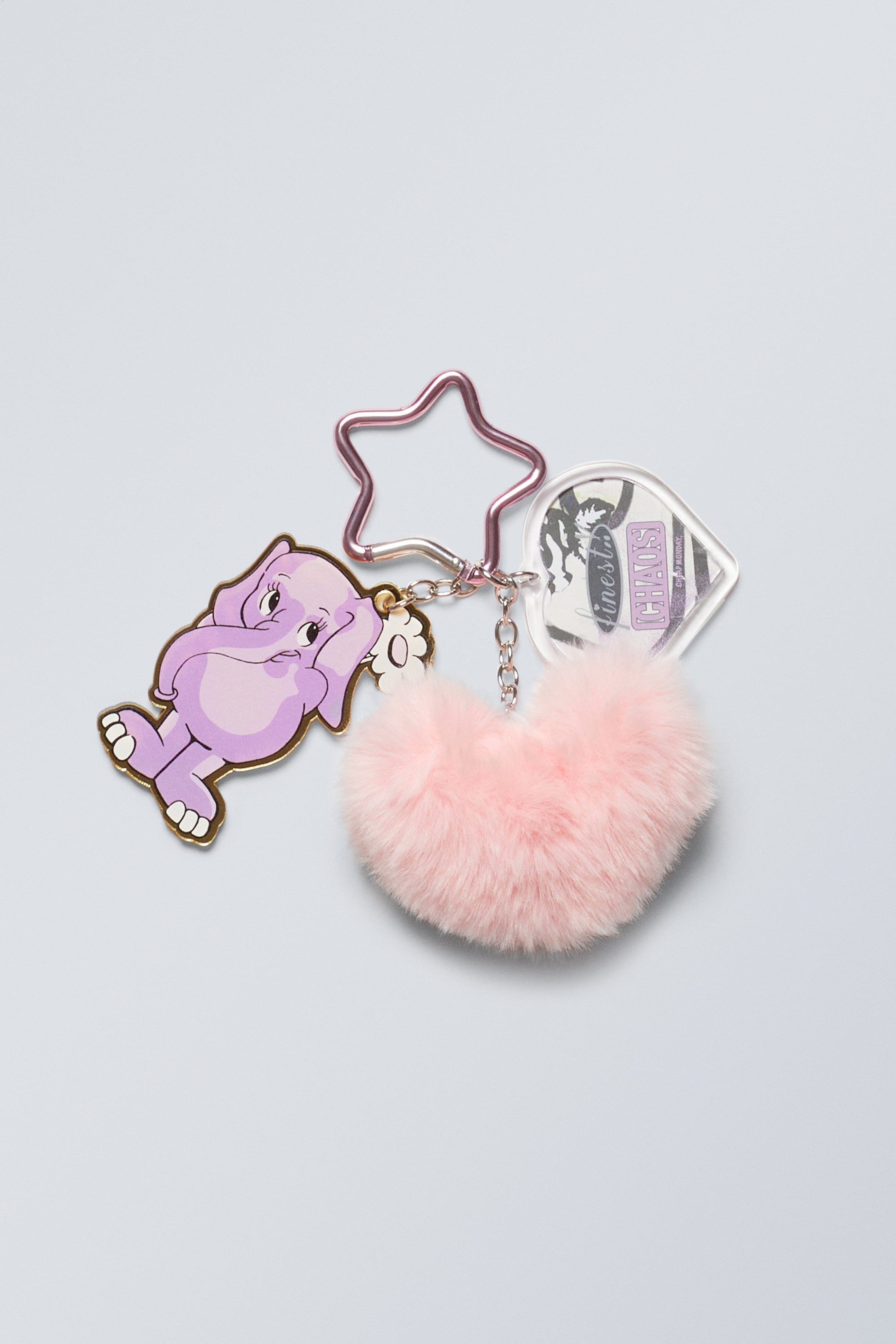 Rosa - Elefant - Schlüsselring mit Anhängern - 0