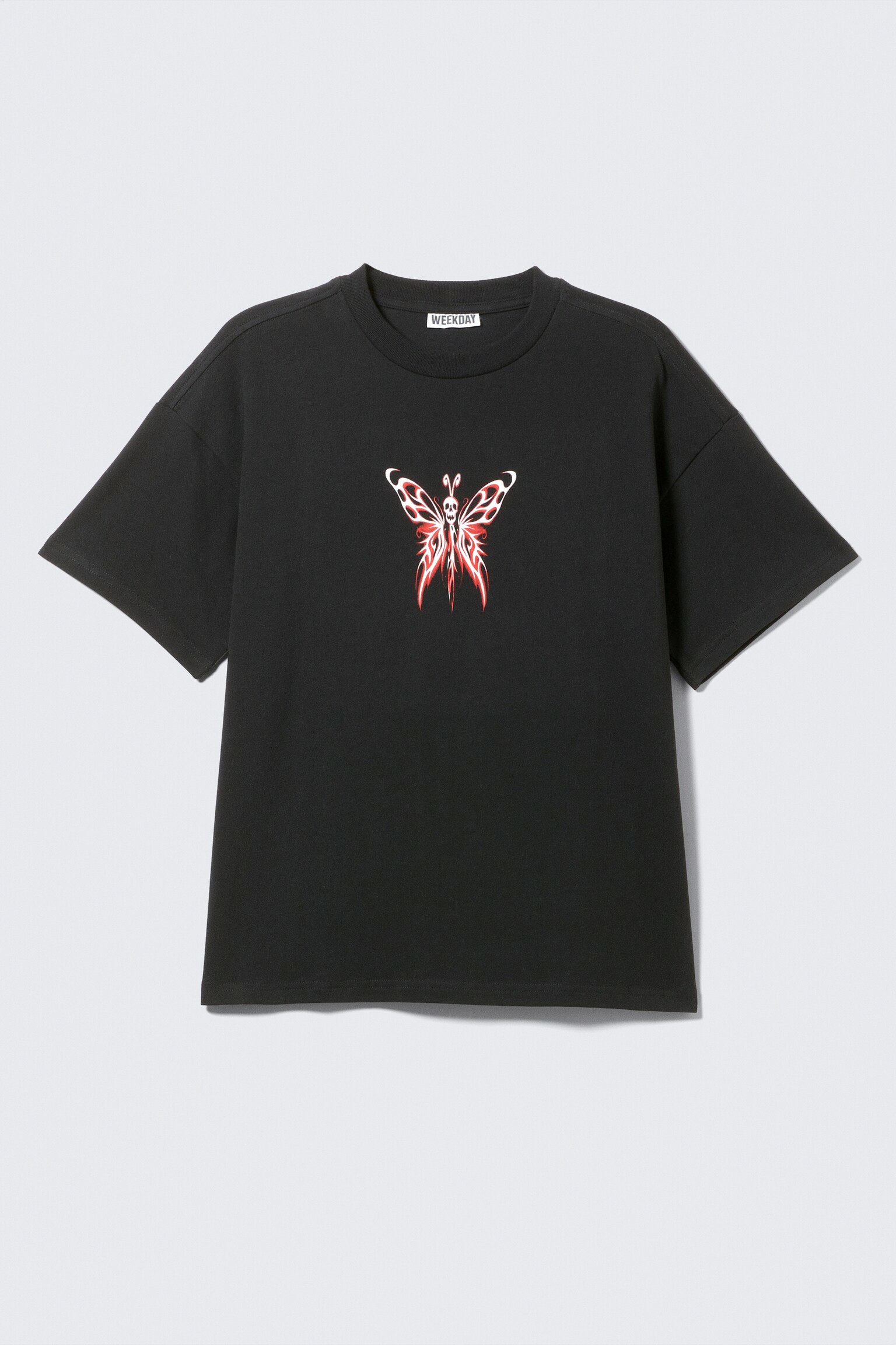 Great Boxy Printed Graphic Tee - Čierna - Maslová/Tmavočervená/Jasná modrá - Four Man Gang/Čierna - Restart/Vypraná čierna - Mizzion/Biela - Smilish/čierna - Biker Skull/Biela - Tiger Wolf/Biela - Frog Man/Biela - Ružový smutný muž