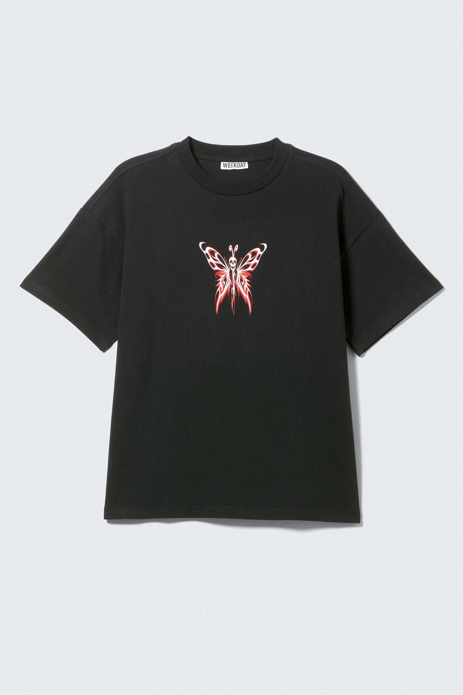 WEEKDAY/Butter Skull グラフィック Tシャツ great boxy printed graphic tee - Black - Butterskull
