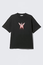 Black - Butterskull - Boxy Printed Graphic T-shirt - 0