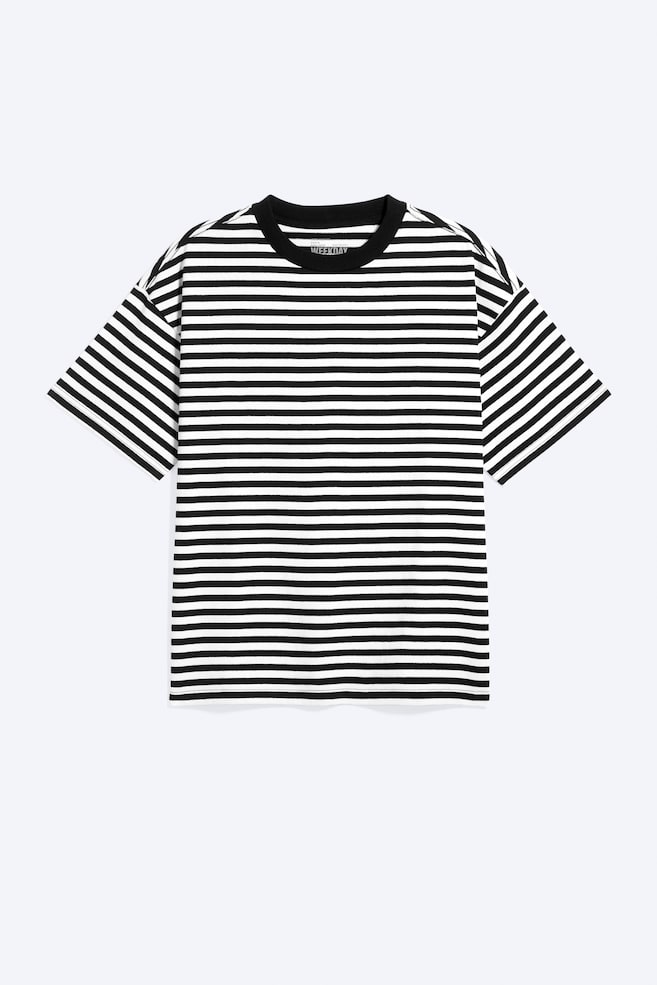 T-SHIRT LOOSE FIT - Biały/Czarny/Biały/White - Navy Stripe/Czarny/Ciemna zieleń khaki/Ciemnozielony/Jasna zakurzona zieleń khaki/Ciemnobrązowy/Dusty Grey/Lilac/Dusty Medium Blue - 1