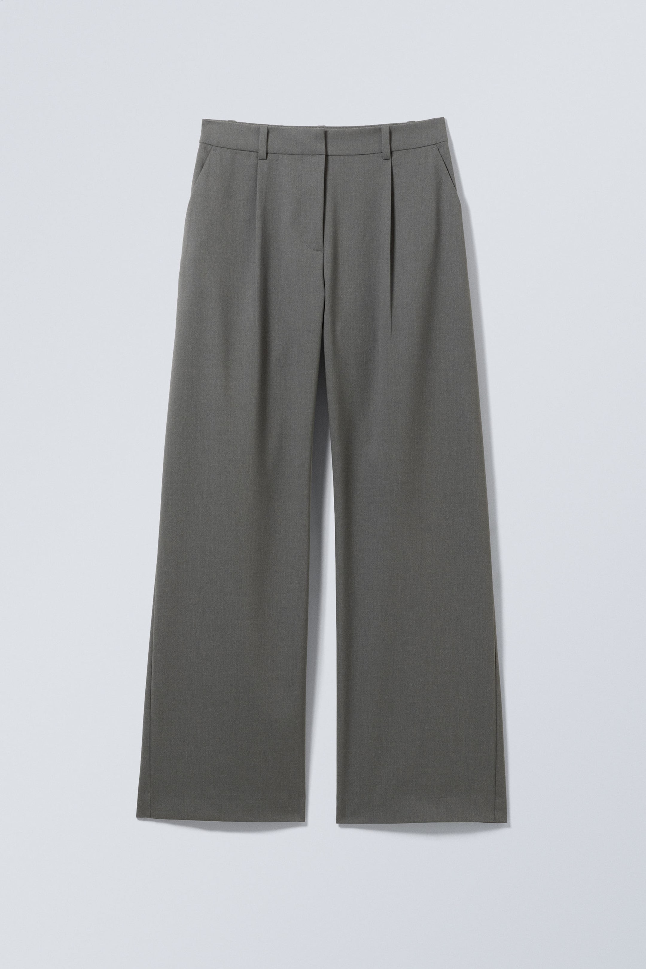 Donkergrijs - Relaxte pantalon met halfhoge taille en plooien - 4