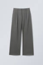 Donkergrijs - Relaxte pantalon met halfhoge taille en plooien - 4