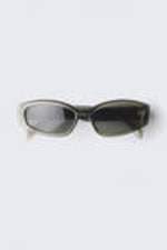 Transparent Khaki - Unisex solglasögon med böjd båge - 2