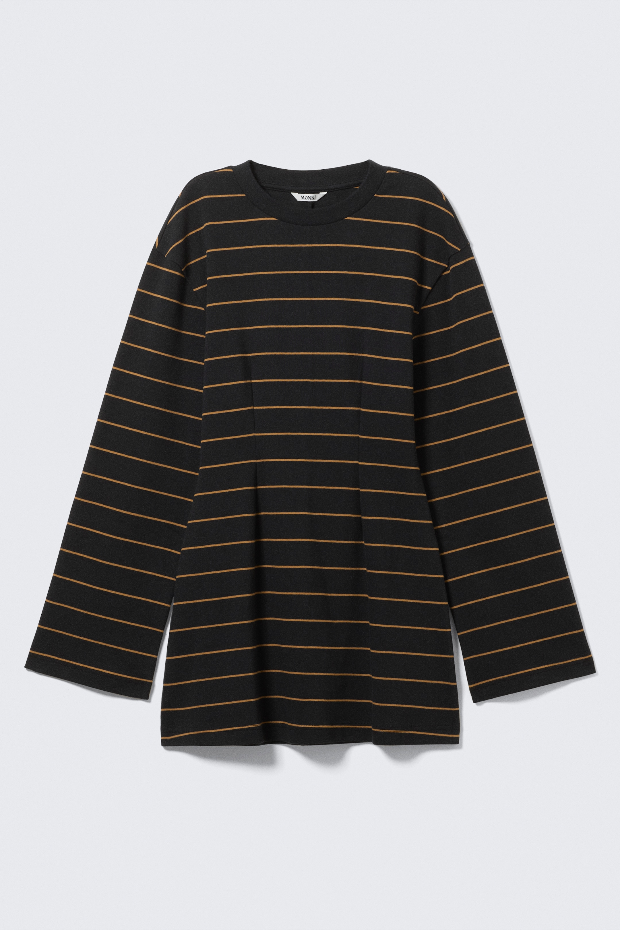 View larger image: Long-Sleeved Cotton Mini Dress - Striped Black - Ladies | H&M GB 5