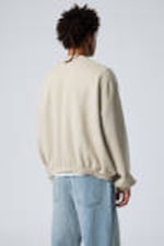Washed Dusty Beige - Long-Sleeved Oversized Slouchy Sweatshirt - 2