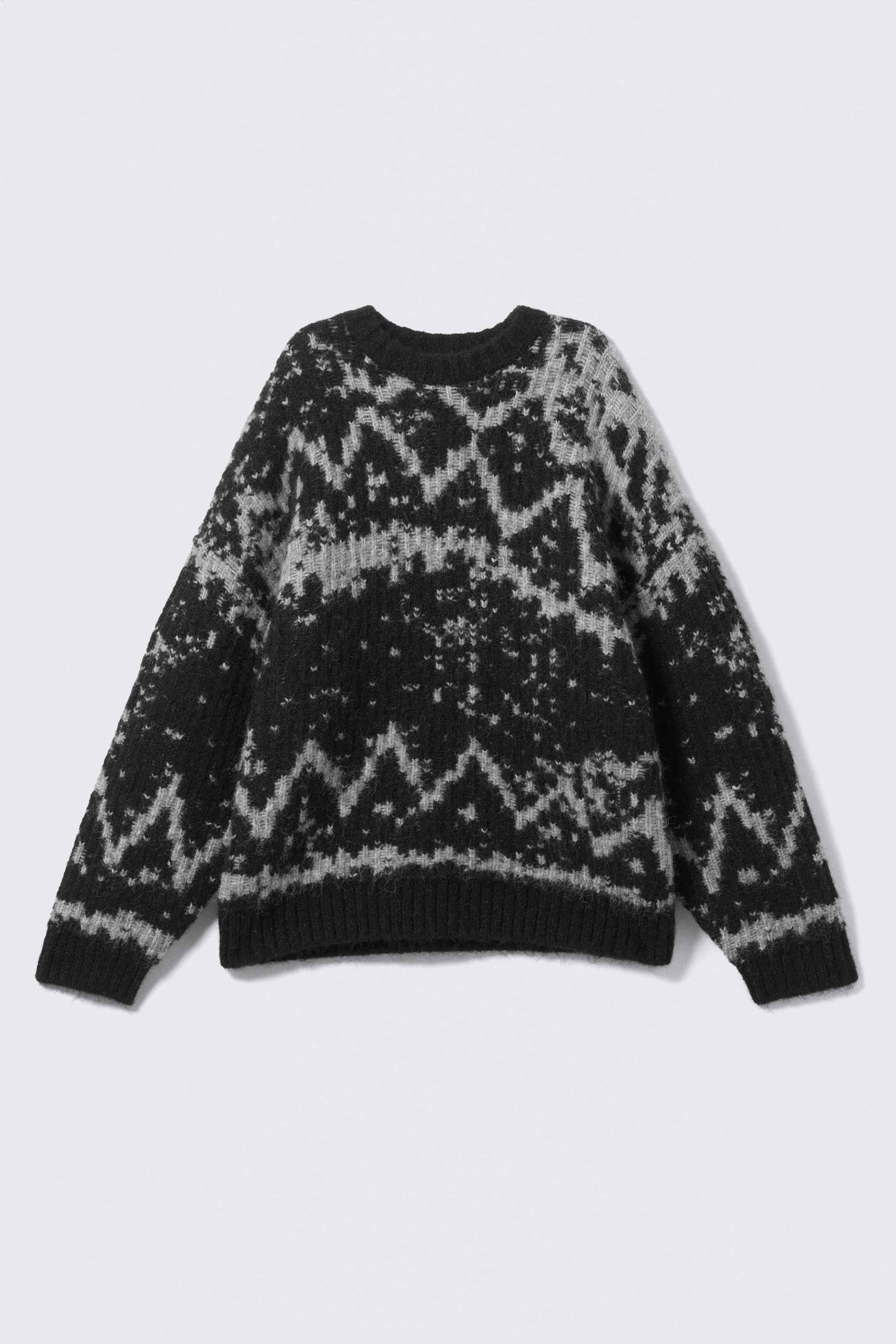 View larger image: Oversized Fair Isle Knit Sweater - Dusty Black & Grey Haze - Ladies | H&M GB 4