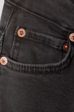 Black Lux - Black - Twig Curve Mid Rise Slim Straight Jeans - 1