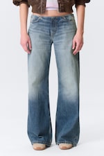 Blue Horses - Medium Blue - Paz Low Rise No-Waistband Wide Leg Jeans - 1